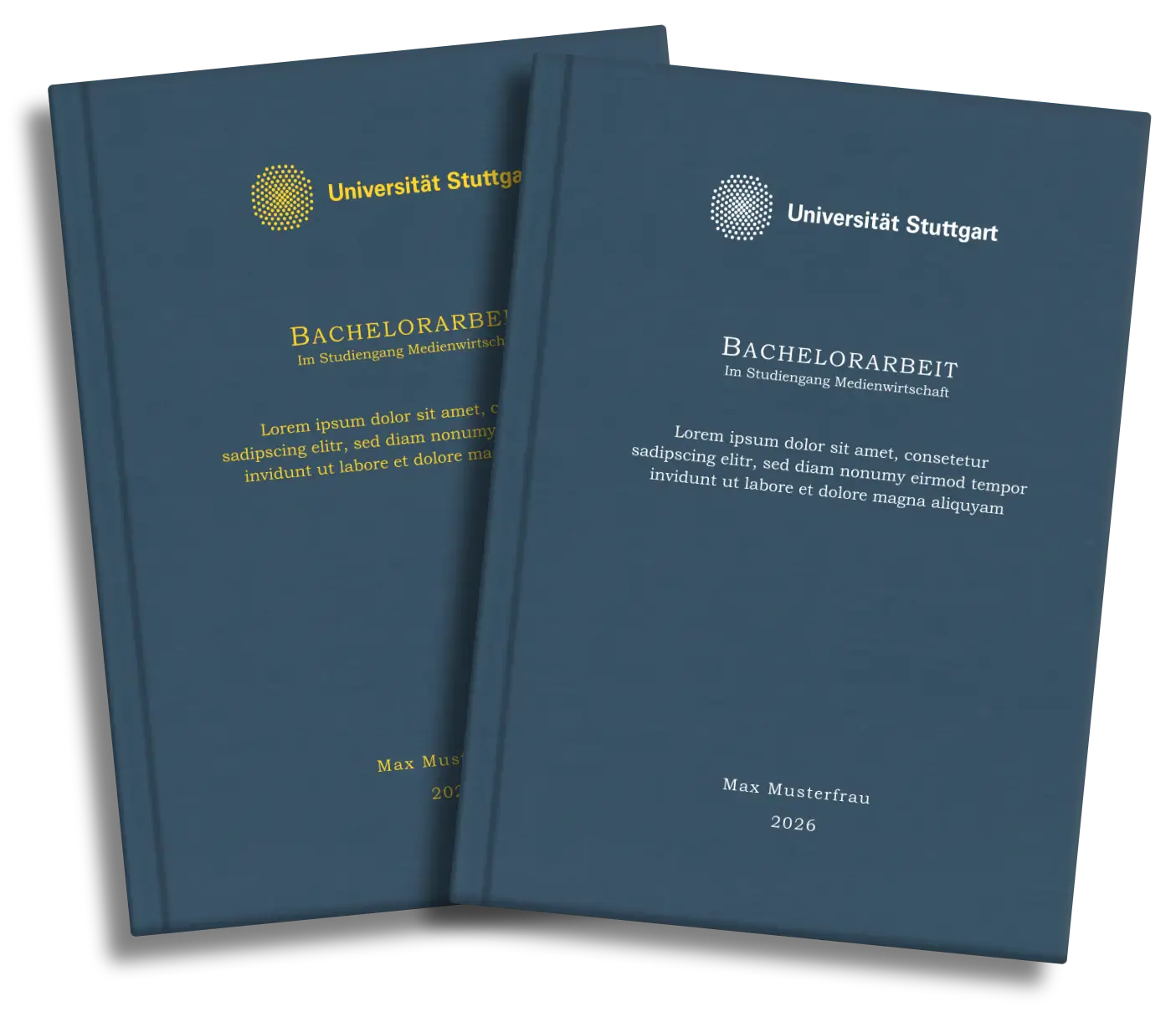 Vergleich zwischen Gold und Silber, Laserprägung Individuell- Hardcover Blau Matt,