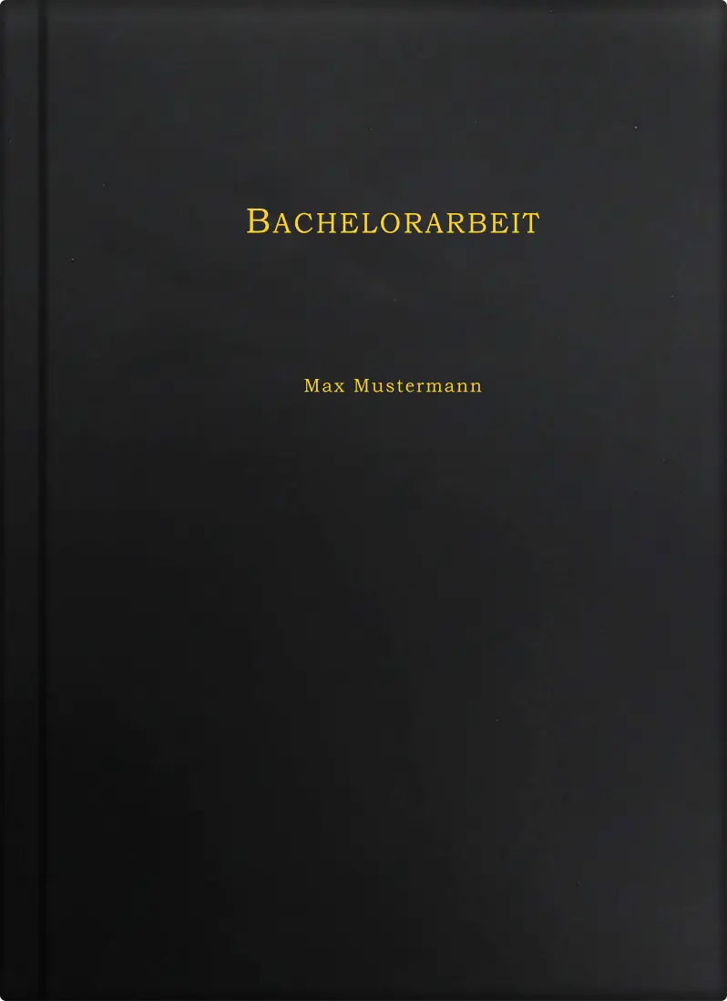 Hardcover matt schwarz - Laserprägung Basic- in Gold mit Titel, Name
